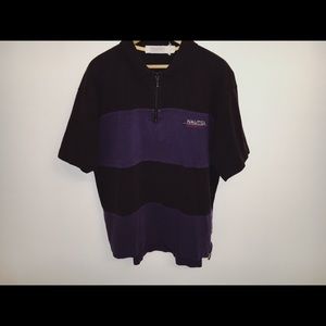 Vintage 90s Nautica 1/4 Zip Colorblock Polo Shirt